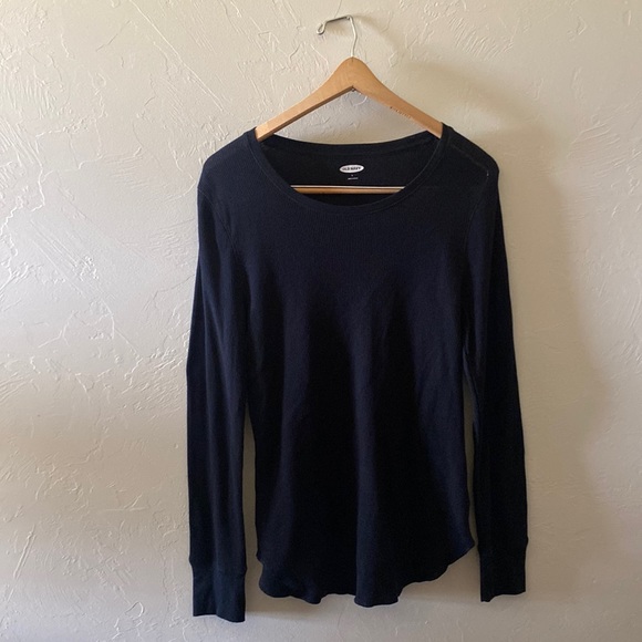 Black waffle knit long sleeve - Picture 1 of 4